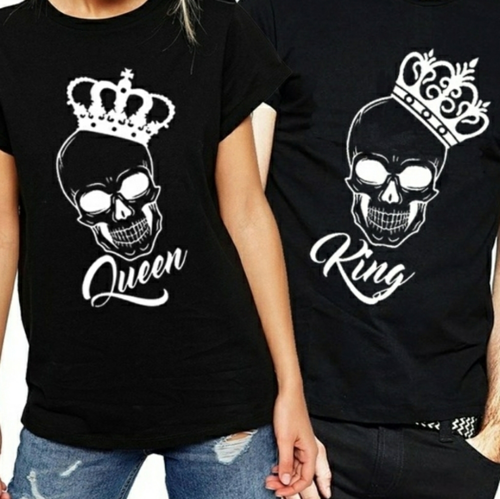 COUPLES TEES KING/ QUEEN  SKELETON TEES.
